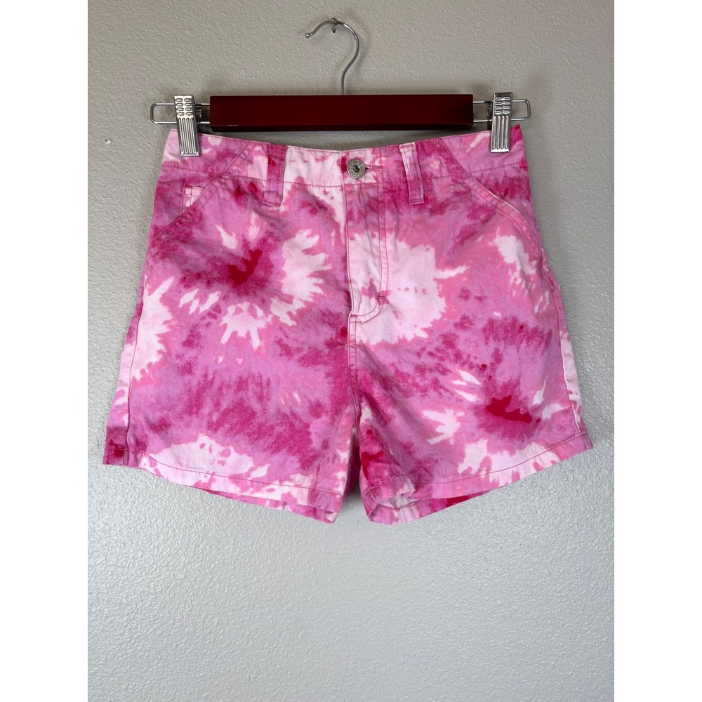 Y2K No Excuses Girls Pink Tie Dye‎ Denim Shorts Size 10 Cotton Summer Casual